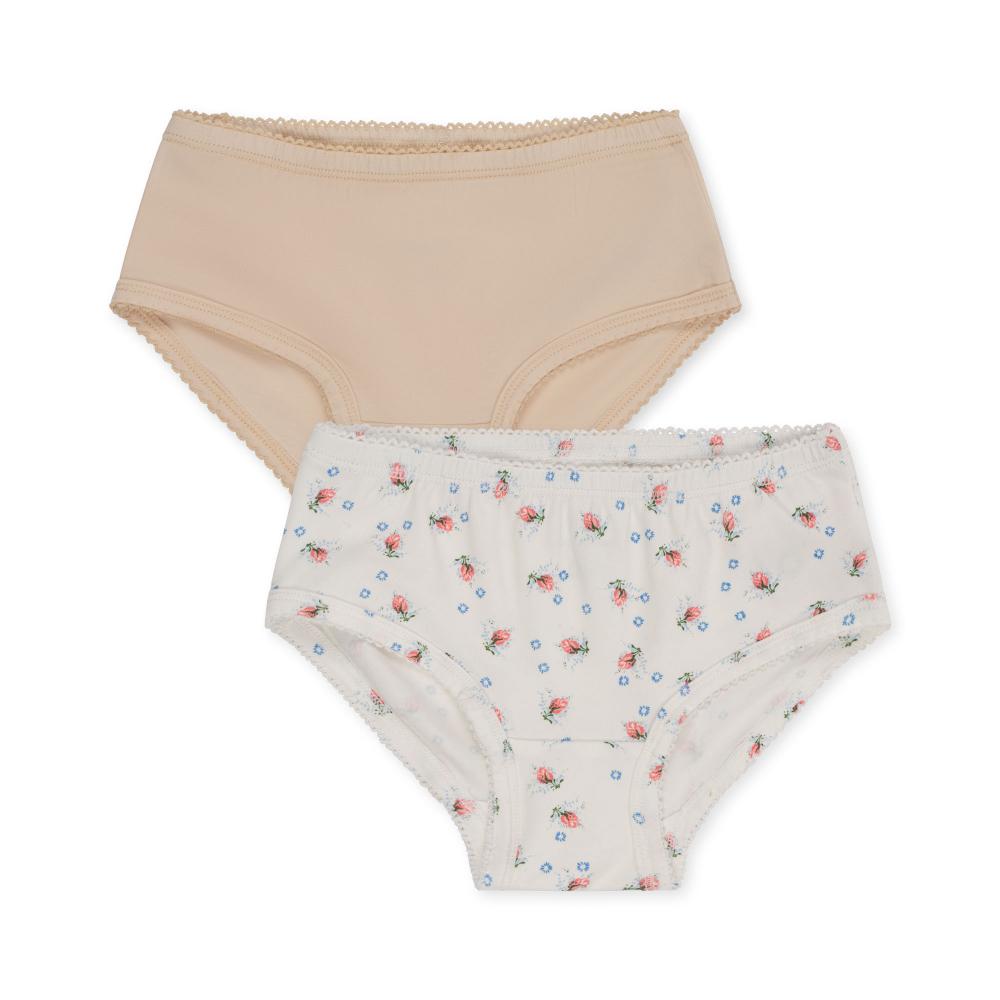 KS5890 - BASIC 2 PACK GIRL UNDERPANTS GOTS - BRISE DÉ ÉTÉ WHITE-NOUVELLE PEACH - Extra 0