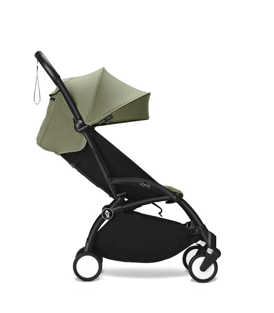 YOYO3_Olive_6PLUS_Blackframe_Profile_extended canopy_reclined position_0102
