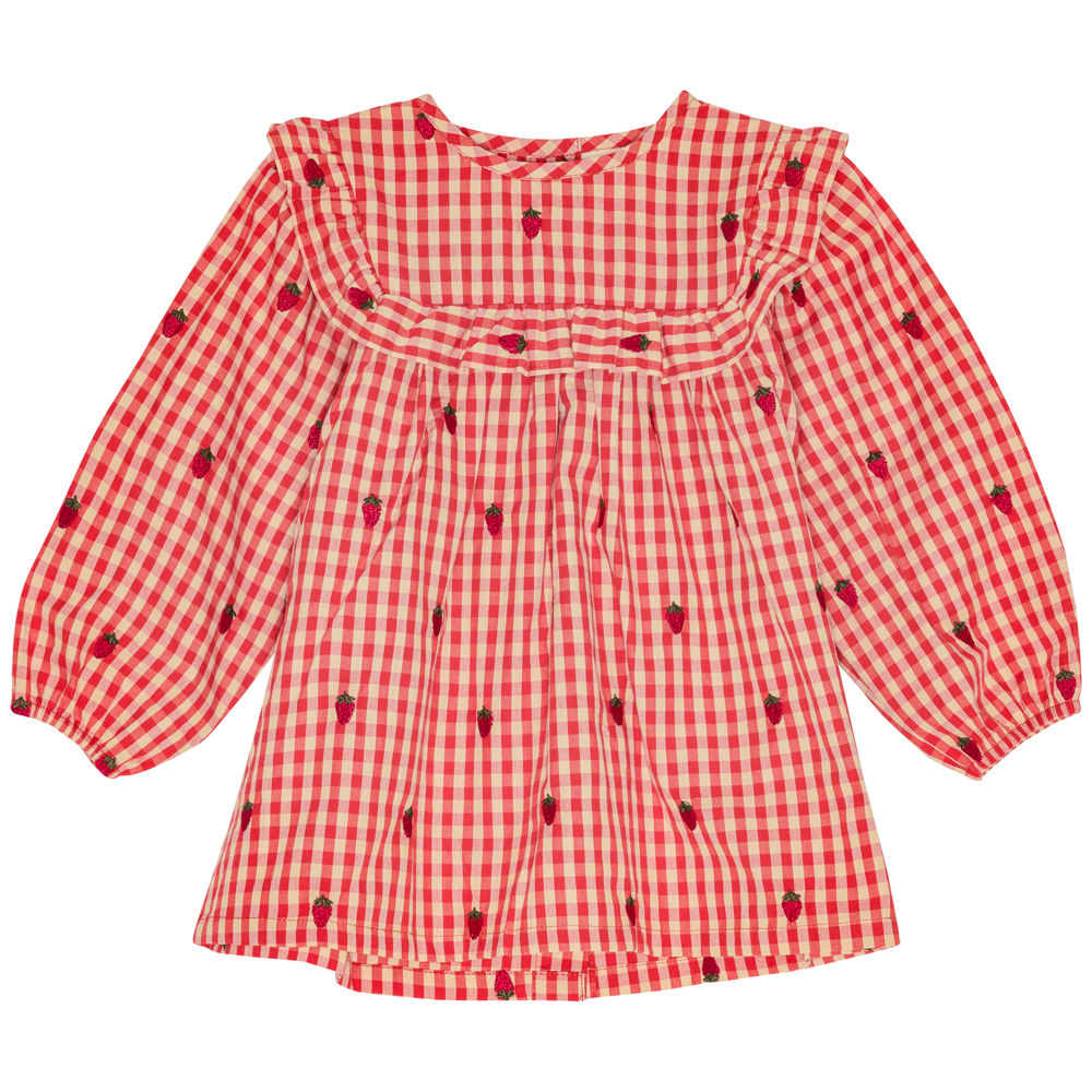 F10441 - Molly LS Dress - Berry Gingham - Main