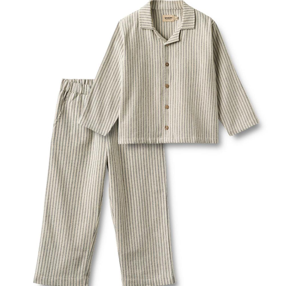 3166-402-GOTS - Pyjamas Madison - 9585 blue stripe - Extra 0